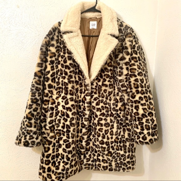 gap leopard print coat